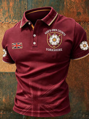 Men's England Yorkshire Day White Roses Art Printed Casual Tops