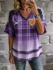 Women's Scotland Football Lover Green Faith Printed Linen Tops