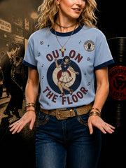 Women's Retro Northern Soul Out On The Floor Print Casual Tee