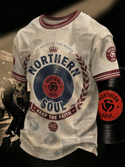 Men's Retro Northern Soul Keep The Faith Print Casual Tee