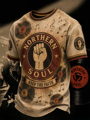 Men's Retro Northern Soul Keep The Faith Print Casual Tee