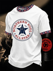 Men's Retro Northern Soul Keep The Faith Print Casual Tee