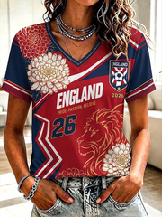 Women's UK Football Lover England Printed short-sleeved T-shirt