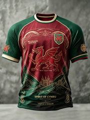 Men's Welsh Dragon Printed Casual short sleeves t-shirt