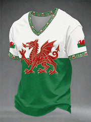 Men's Welsh Dragon V-neck T-shirt