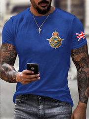 Men's Royal Air Force print imitation cotton short-sleeved T-shirt