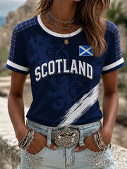 Women's Scotland Art Printed Short Sleeve T-shirt