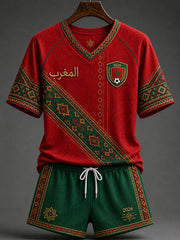 Women's 2026 Morocco Football V-Neck T-Shirts
