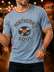 Men's Retro Northern Soul Keep The Faith Print Casual Tee