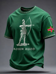 Men's Nottinghamshire Day Robin Hood Art Printed T-shirt