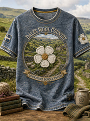 Men's Yorkshire White Roses Art Printed T-shirt