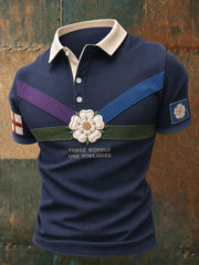 Men's Yorkshire Pride White Roses Art Printed Casual Tops