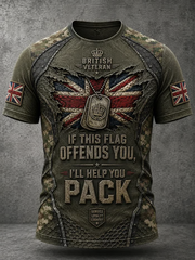 Men's British Veteran Print short sleeves t-shirt