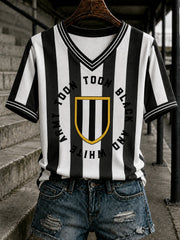 Women's Football Printed V-neck T-shirt