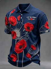Men's Remembrance Day Lest We Forget polo shirt