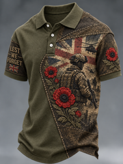Men's Remembrance Day Lest We Forget polo shirt
