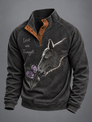 Men's Remembering The Animals Of War Four-button Hoodie