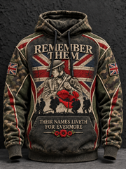 Men's Remembrance Day Lest We Forget Oversized Hoodie