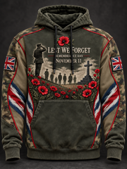 Men's Remembrance Day Lest We Forget Oversized Hoodie
