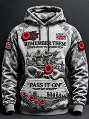 Men's Remembrance Day Lest We Forget Hoodie
