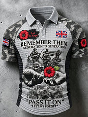 Men's Remembrance Day Lest We Forget short sleeve shirt