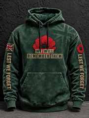 Men's Remembrance Day Lest We Forget Oversized Hoodie