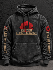 Men's Remembrance Day Lest We Forget Oversized Hoodie