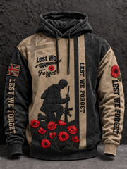 Men's Remembrance Day Lest We Forget Oversized Hoodie