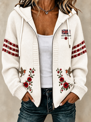 Women's Remembrance Day Woolen Cardigan Coat