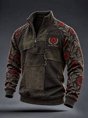 Men's Lest We Forget Print Zip-Up Hoodie