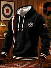 Men's UK Music Lover Mods Culture Printed Checkered Cotton Hoodie
