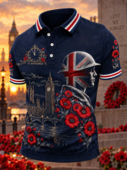 Men's Remembrance Day Lest We Forget polo shirt