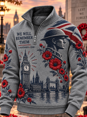 Men's Remembrance Day Lest We Forget Zip-Up Hoodie