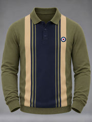 Men's UK Music Lover Mods Art Printed long sleeve polo