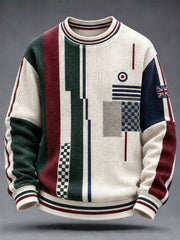 Men's UK Music Lover Mods Art Printed Waffle Sweatshirt