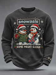 Men's UK Music Lover Christmas Art Printed Waffle Tops