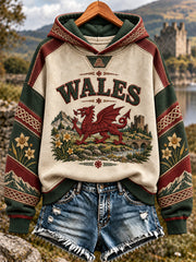 Women's Welsh Dragon Print Sweatshirt