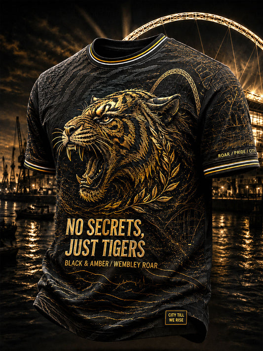 Men's Tigers Art Football Lover Printed T-shirt