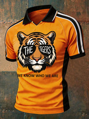 Men's Tigers Art Football Lover Printed Casual Tops