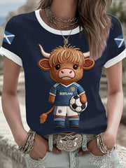 Women's Scotland Football Lover Printed T-shirt