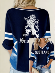 Women's UK Football Lover Scotland Printed Waffle T-shirt