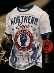 Men's Retro Northern Soul Keep The Faith Print Casual Tee