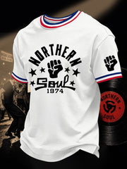 Men's Retro Northern Soul Print Casual Tee