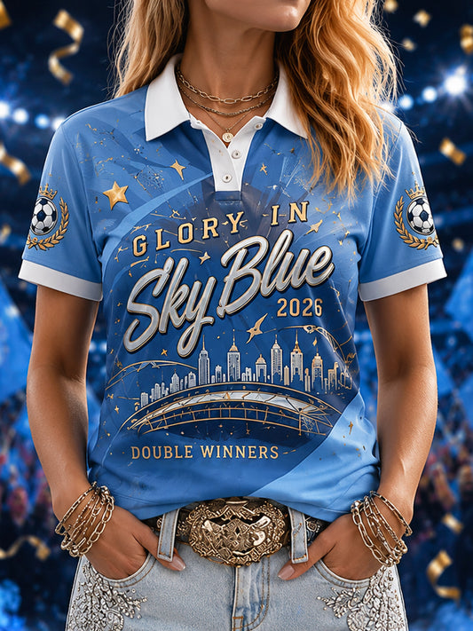 Women's Gift For Football Fans Print Casual Polo