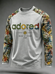 Men's Lemon Roses Music Lover Printed long sleeve round neck T-shirt