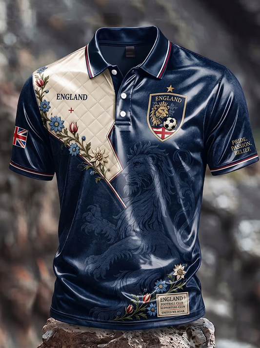 Men's UK Football Lover England Printed polo shirt