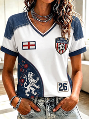 Women's UK Football Lover England Printed short-sleeved T-shirt