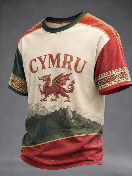 Men's Welsh Dragon Printed T-shirt