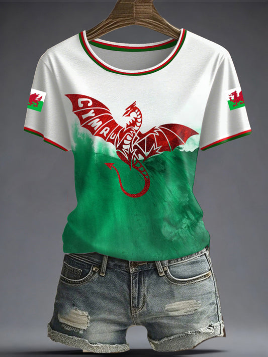 Women's Welsh Dragon Printed T-shirt