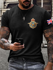 Men's Royal Air Force print imitation cotton short-sleeved T-shirt